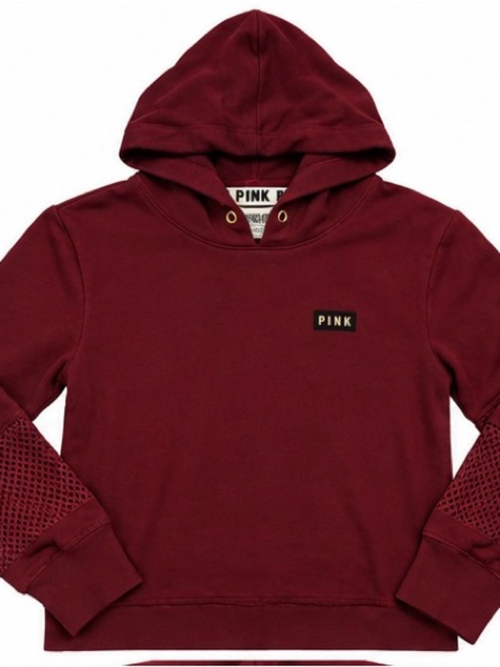 PINK Victoria's Secret Girls' Burgundy Mesh-Sleeve Hoodie